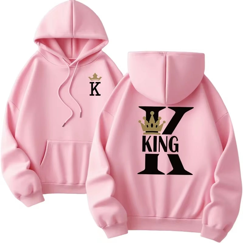 Hoodies Couple « KING / QUEEN » – Pour Lui & Elle | 7 couleurs disponibles