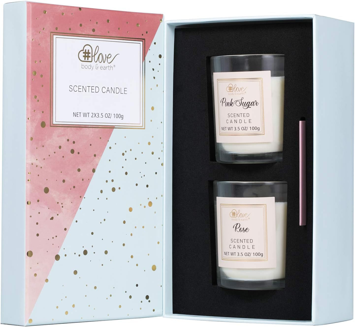 Coffret Raffiné de Bougies Parfumées – Rose & Sucre Rose