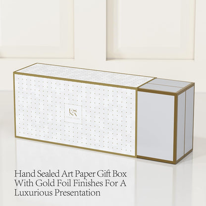 Coffret PRESTIGE Trio de Bougies Parfumées – Châtaigne & Santal | Champagne & Crème Fouettée | Thé Blanc