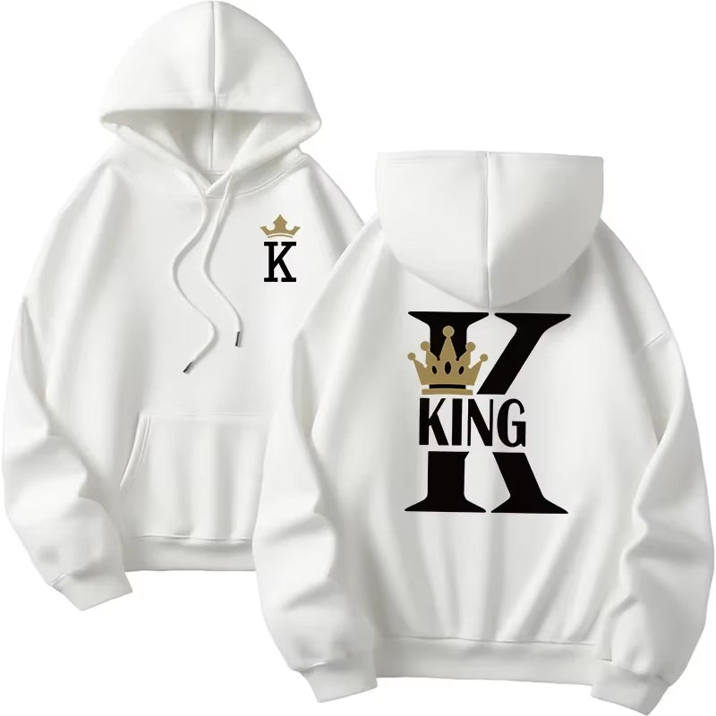 Hoodies Couple « KING / QUEEN » – Pour Lui & Elle | 7 couleurs disponibles
