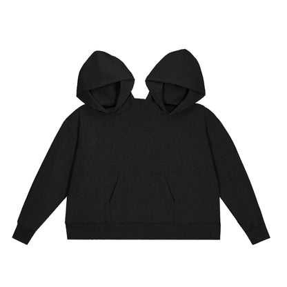 Hoodie double pour deux personnes – Pour Lui & Elle | Noir, Gris ou Blanc