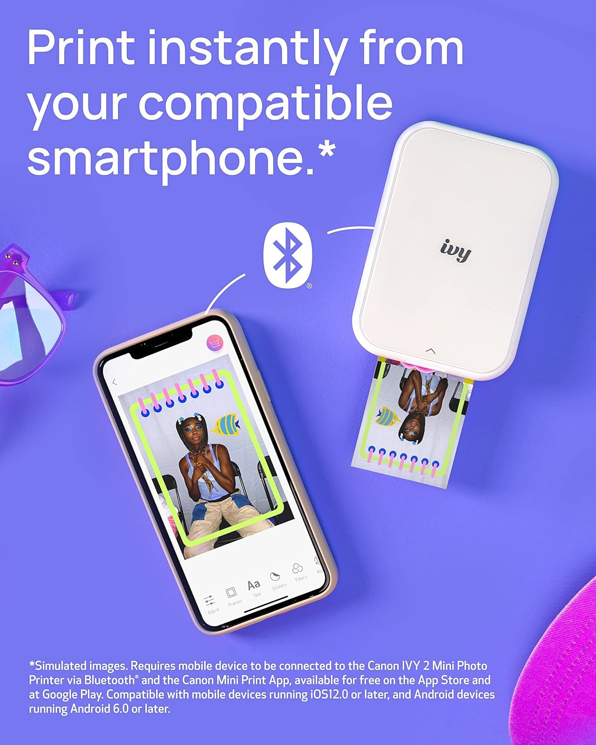 Mini imprimante photo Ivy 2 – Photos instantanées sans encre depuis iOS & Android