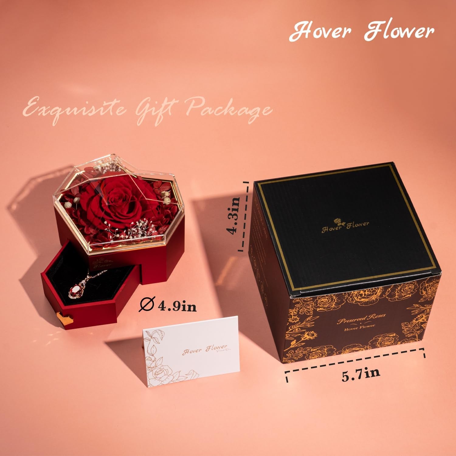 Rose Éternelle Naturelle en Coffret Cœur – Bijou Caché | 4 Couleurs : Rouge, Rose, Bleu, Violet