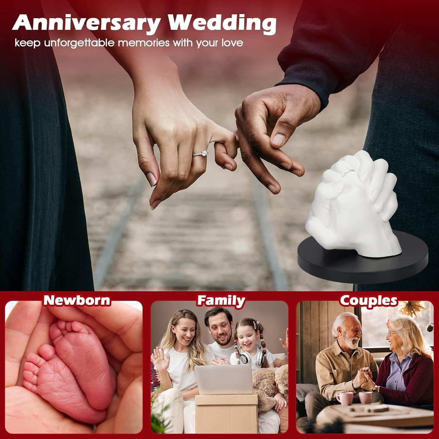 Kit de Moulage de Mains pour Couples – Souvenir Romantique à Créer à Deux