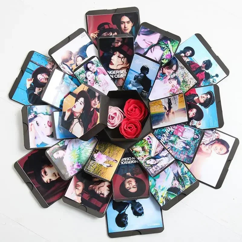 Coffret photo hexagonal – Une surprise pleine de souvenirs