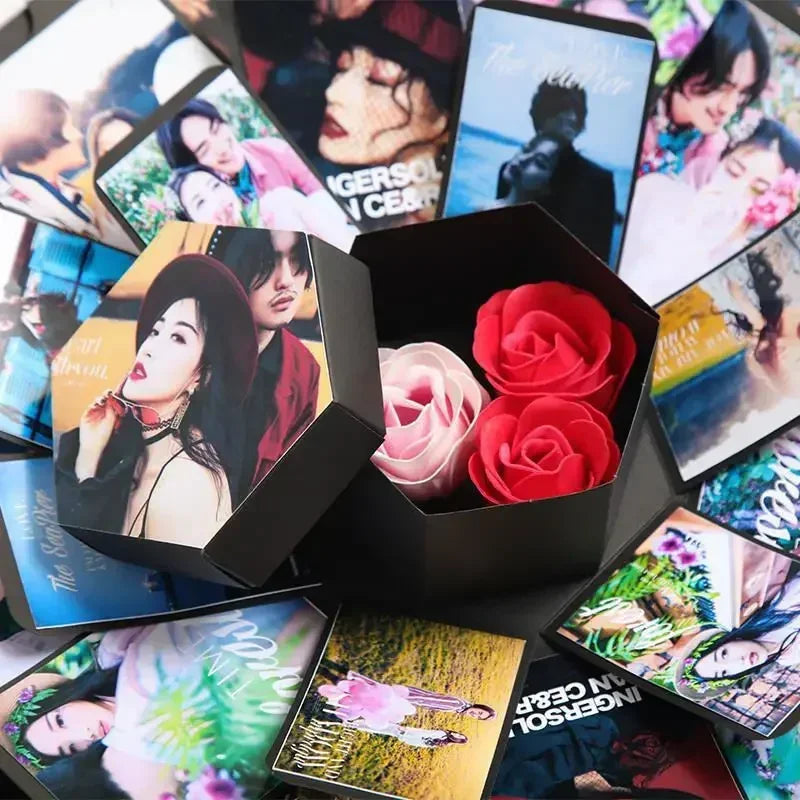 Coffret photo hexagonal – Une surprise pleine de souvenirs