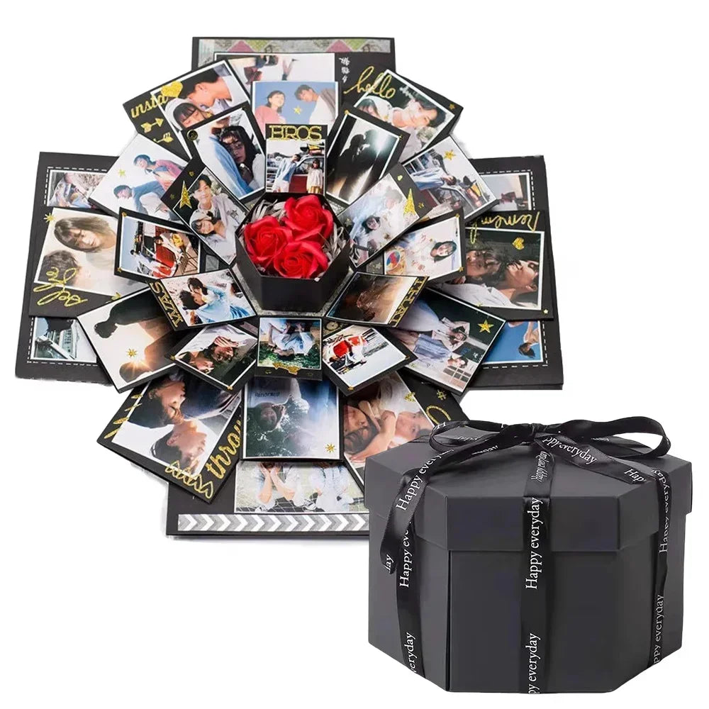 Coffret photo hexagonal – Une surprise pleine de souvenirs