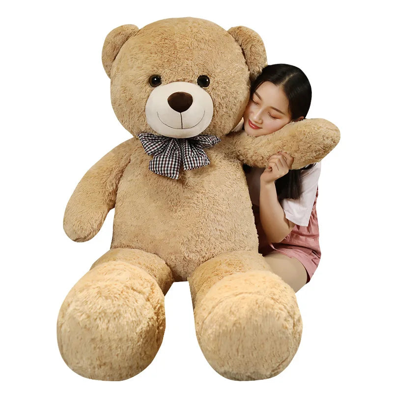 Ours en peluche géant 105 cm – Cadeau romantique offert en brun ou rose