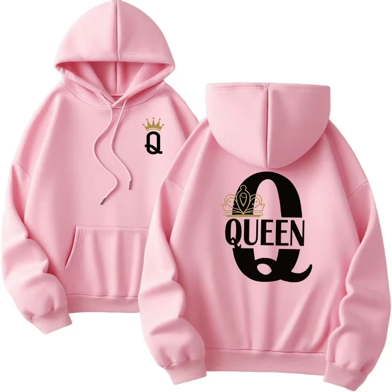 Hoodies Couple « KING / QUEEN » – Pour Lui & Elle | 7 couleurs disponibles
