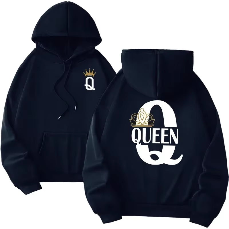Hoodies Couple « KING / QUEEN » – Pour Lui & Elle | 7 couleurs disponibles