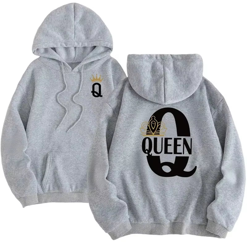 Hoodies Couple « KING / QUEEN » – Pour Lui & Elle | 7 couleurs disponibles