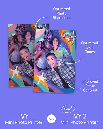 Mini imprimante photo Ivy 2 – Photos instantanées sans encre depuis iOS & Android