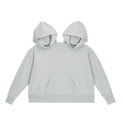 Hoodie double pour deux personnes – Pour Lui & Elle | Noir, Gris ou Blanc